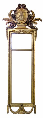 Lot 628 - Late 19th century rectangular gesso pier glass pediment.