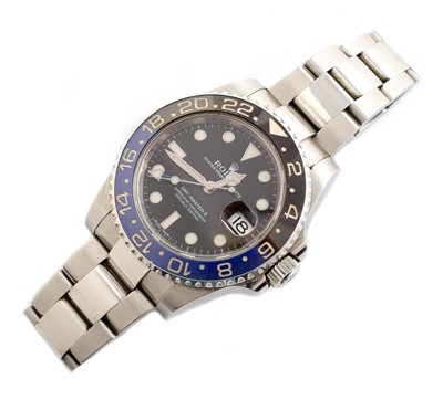 Lot 142 - A Gent's Rolex Oyster Perpetual date GMT-Master-II steel bracelet watch.