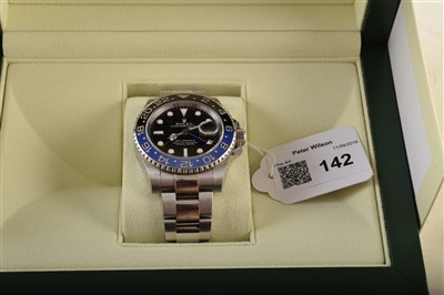 Lot 142 - A Gent's Rolex Oyster Perpetual date GMT-Master-II steel bracelet watch.