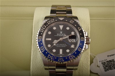 Lot 142 - A Gent's Rolex Oyster Perpetual date GMT-Master-II steel bracelet watch.