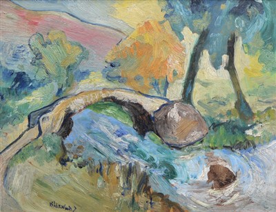 Lot 485 - J.L. Isherwood, "Glencoe Bridge", oil.
