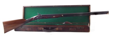 Lot 23 - Percussion sporting gun fitted into a period case
