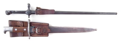 Lot 155 - Swiss M1899 bayonet and a M1892 Cruciform Bayonet