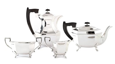 Lot 25 - A silver 4-piece teaset