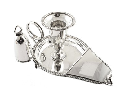 Lot 66 - Silver chamber stick and snuffer G & S Co.