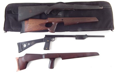 Lot 106 - GAT spring rifle, case, three rifle stocks