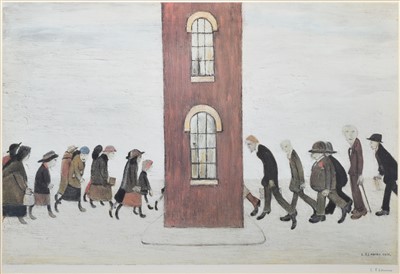 Lot 285 - After L.S. Lowry, "The Meeting Point", signed print.