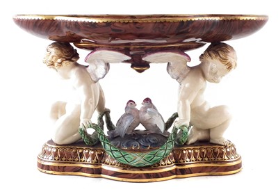 Lot 222 - Minton Majolica table centre piece.