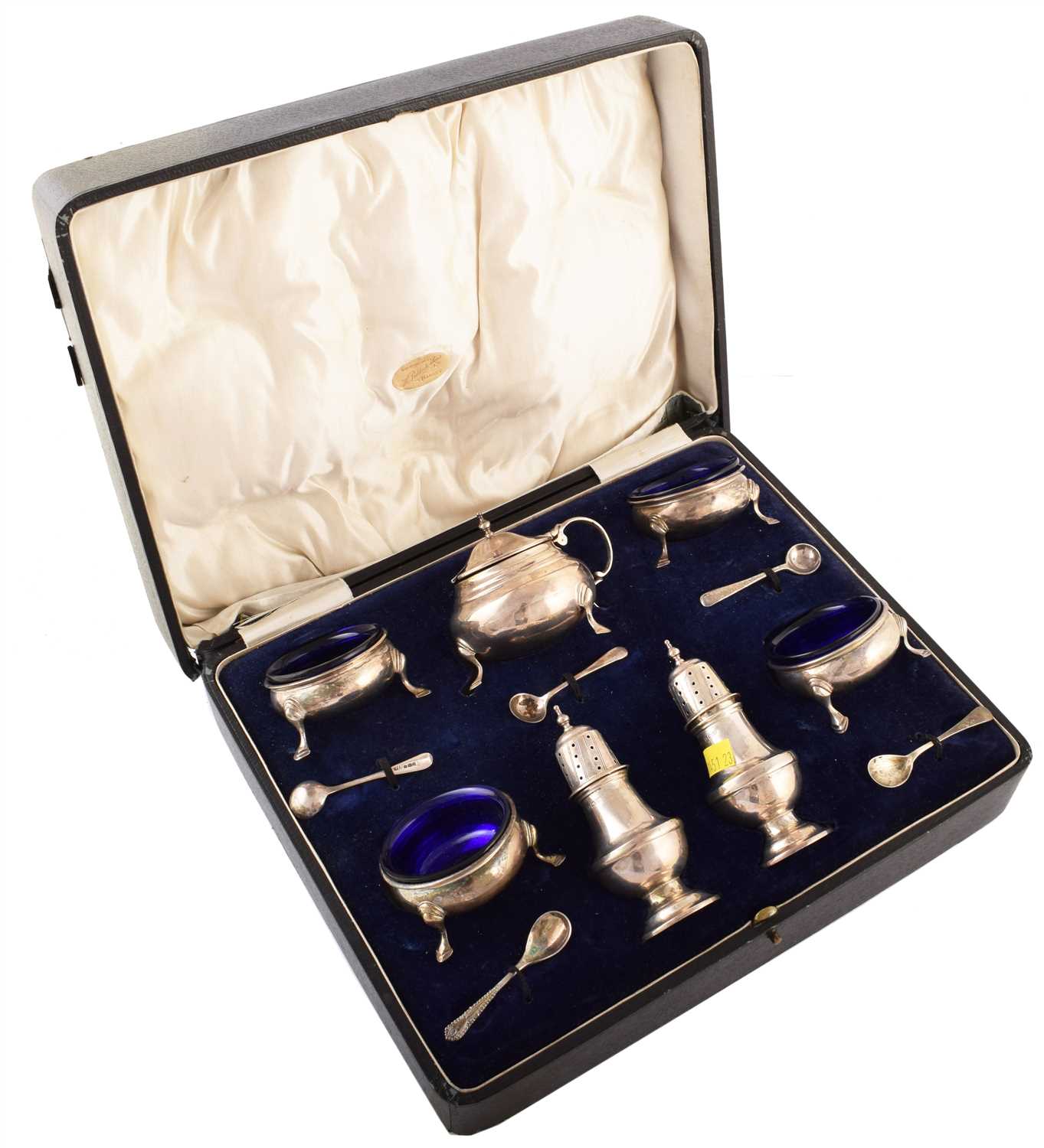 Lot 6 - A George V silver condiment set