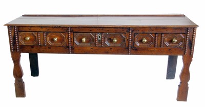 Lot 529 - 18th century oak dresser base.