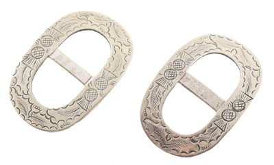 Lot 32 - Pair of Georgian white metal shoe buckles