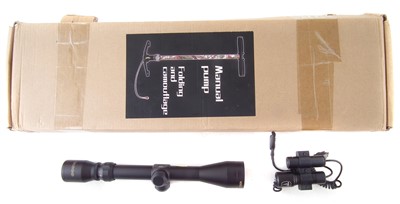 Lot 276 - BSA LF2 Light and Laser,  also a Tasco 3-9x40 telescope, and an airgun pump