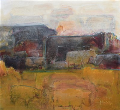 Lot 439 - Paul Martinez-Frias, Rural landscape with sheep, oil.