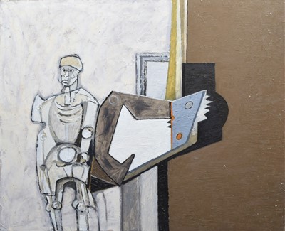 Lot 336 - David Carr, "Machine and Man", oil.