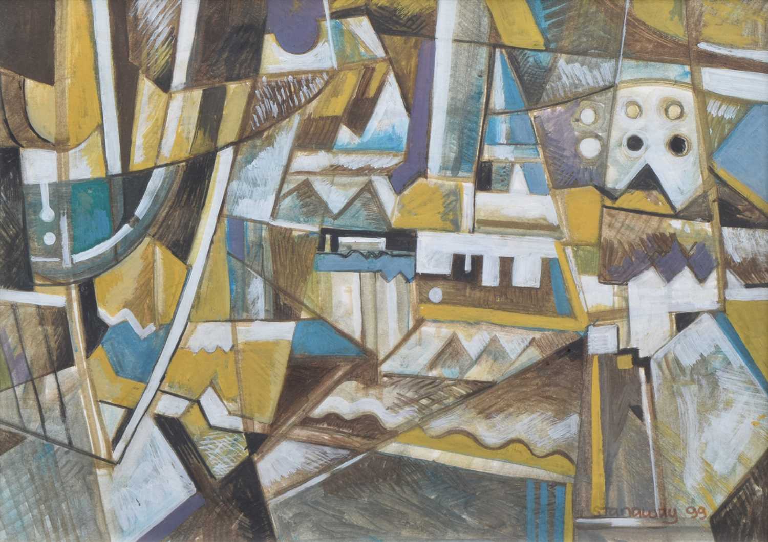 Lot 385 - Peter Stanaway, "Granville, France", acrylic.