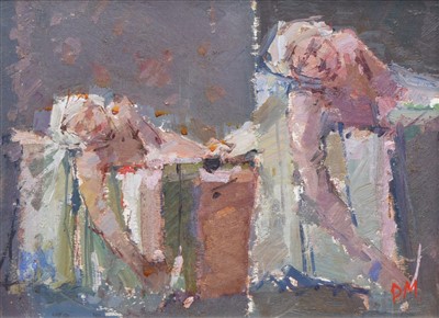 Lot 365 - Don McKinlay, "The Death of Marat", oil.