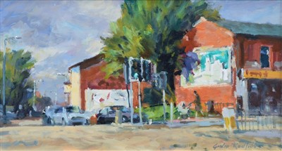 Lot 373 - Gordon Radford, "Glodwick, Oldham", oil.