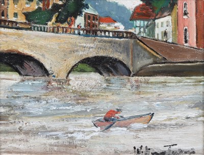 Lot 498 - William Turner, "Bridge at Henley", oil.