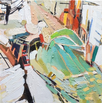 Lot 417 - Colin Taylor, "London Road", oil.