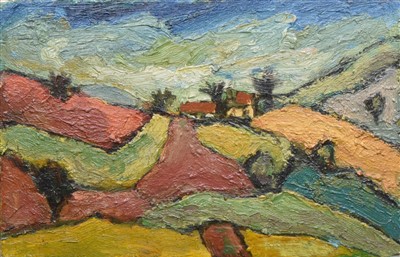 Lot 299 - Constantine Sterio, "Deniolen, North Wales", oil.
