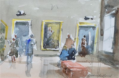 Lot 408 - Gordon Radford, "Titian Exhibition, Venice Accademia" - series of studies, watercolours (4).