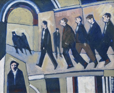 Lot 375 - Peter Stanaway, "The Tube", acrylic.