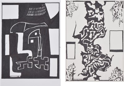 Lot 420 - Jack Simcock, Abstract II and III, felt tip (2).