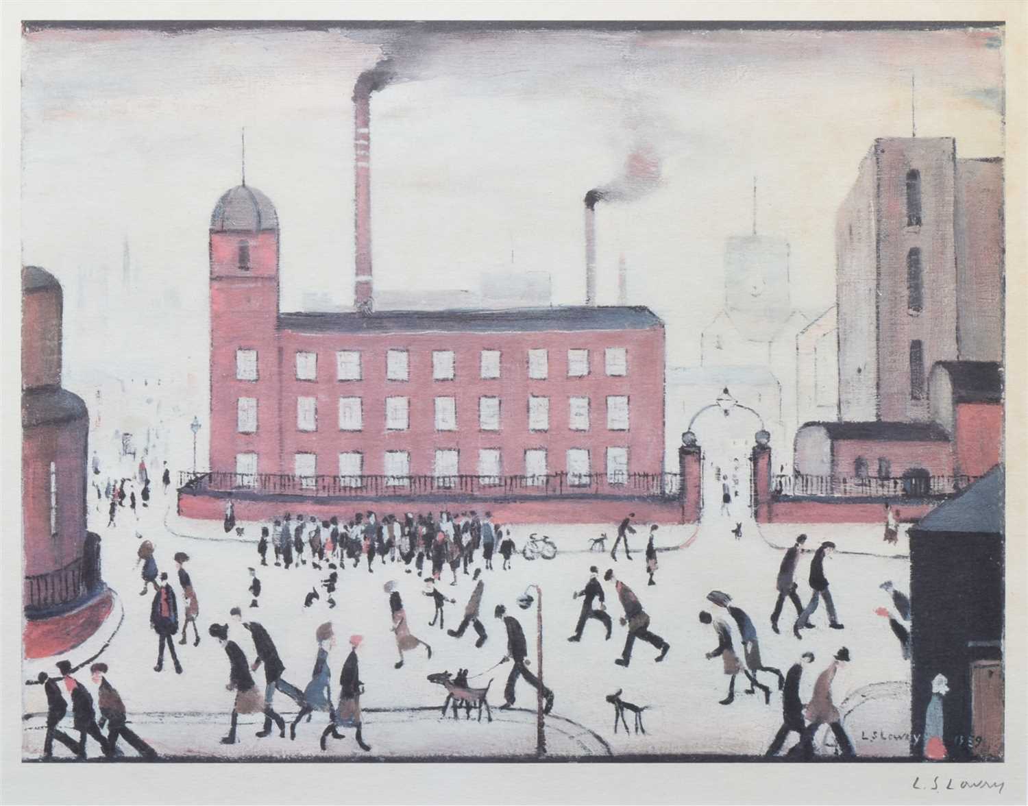 Lot 283 - After L.S. Lowry, "Mill Scene", signed print.