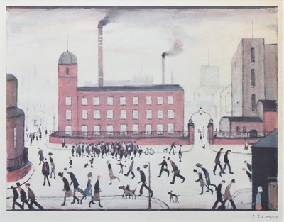 Lot 283 - After L.S. Lowry, "Mill Scene", signed print.