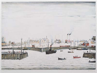 Lot 282 - After L.S. Lowry, "The Harbour", signed print.