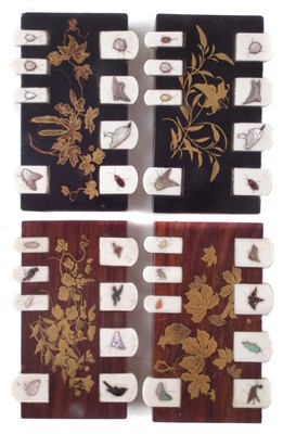 Lot 262 - Two pairs of Japanese Shibayana bezique counters