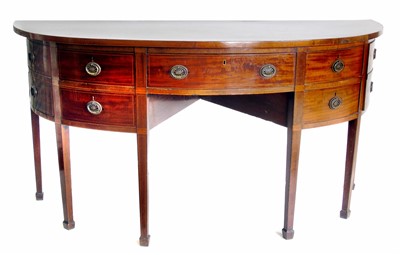 Lot 530 - George III mahogany demi-lune sideboard.