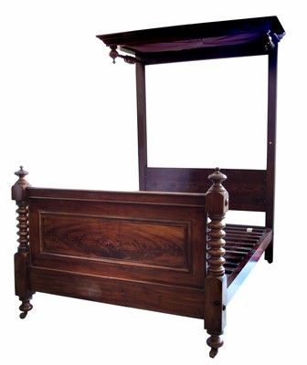 Lot 544 - Victorian mahogany half-tester bed.