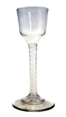 Lot 206 - Wine glass circa 1770 with opaque twist stem.