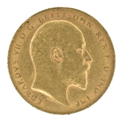 Lot 96 - King Edward VII, Sovereign, 1908.