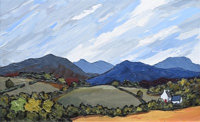 Lot 352 - David Barnes, "Towards the Conway Valley", oil.
