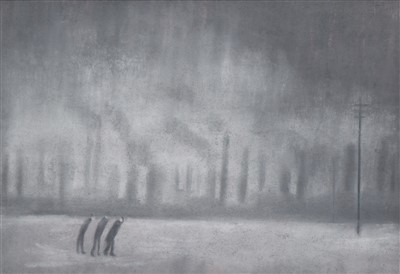 Lot 427 - Theodore Major, "Industrial Landscape", pastel.