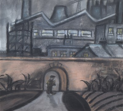 Lot 417 - Theodore Major, "Under the Bridge", pastel.