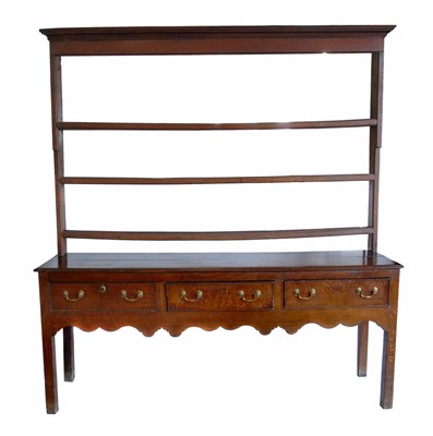 Lot 536 - Late 18th century oak dresser.