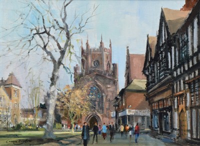 Lot 386 - Ivan Taylor, "Nantwich", oil.
