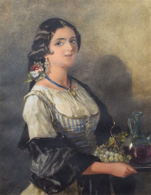 Lot 570 - Francis W. Topham, "Spanish Peasant Girl", watercolour.