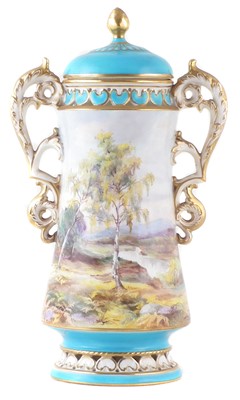Lot 219 - Minton twin handled vase