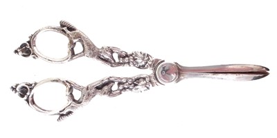 Lot 4 - Cased pair of silver grape scissors.