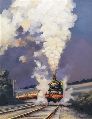 Lot 445 - Alan King, "Castle on High", oil.