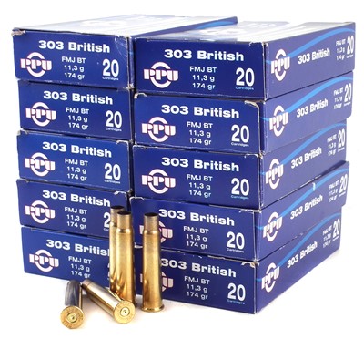 Lot 291 - 200 PPU .303 once fired brass cases