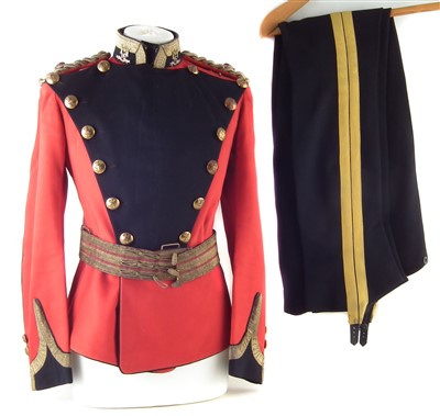 Lot 210 - Major Cuthbert John Eccles 16th Lancers jacket and belt together with a pair of trousers for E. B Eccles