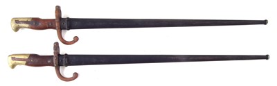 Lot 163 - Two French Gras rifle 1874 pattern bayonets
