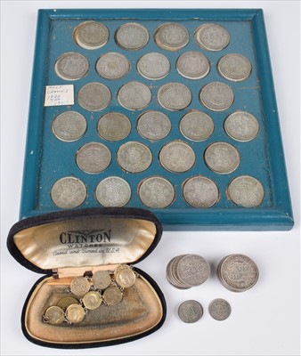 Lot 135 - A collection of framed Halfcrowns from 1920-1946 and miscellaneous others.
