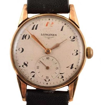 Lot 279 - A 1940s 9ct gold cased Longines wristwatch
