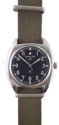 Lot 174 - A Hamilton military manual wind wristwatch